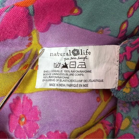 Natural Life Patricia Maxi Dress in Red Mustard Border Boho Festival Size XL - Picture 12 of 16